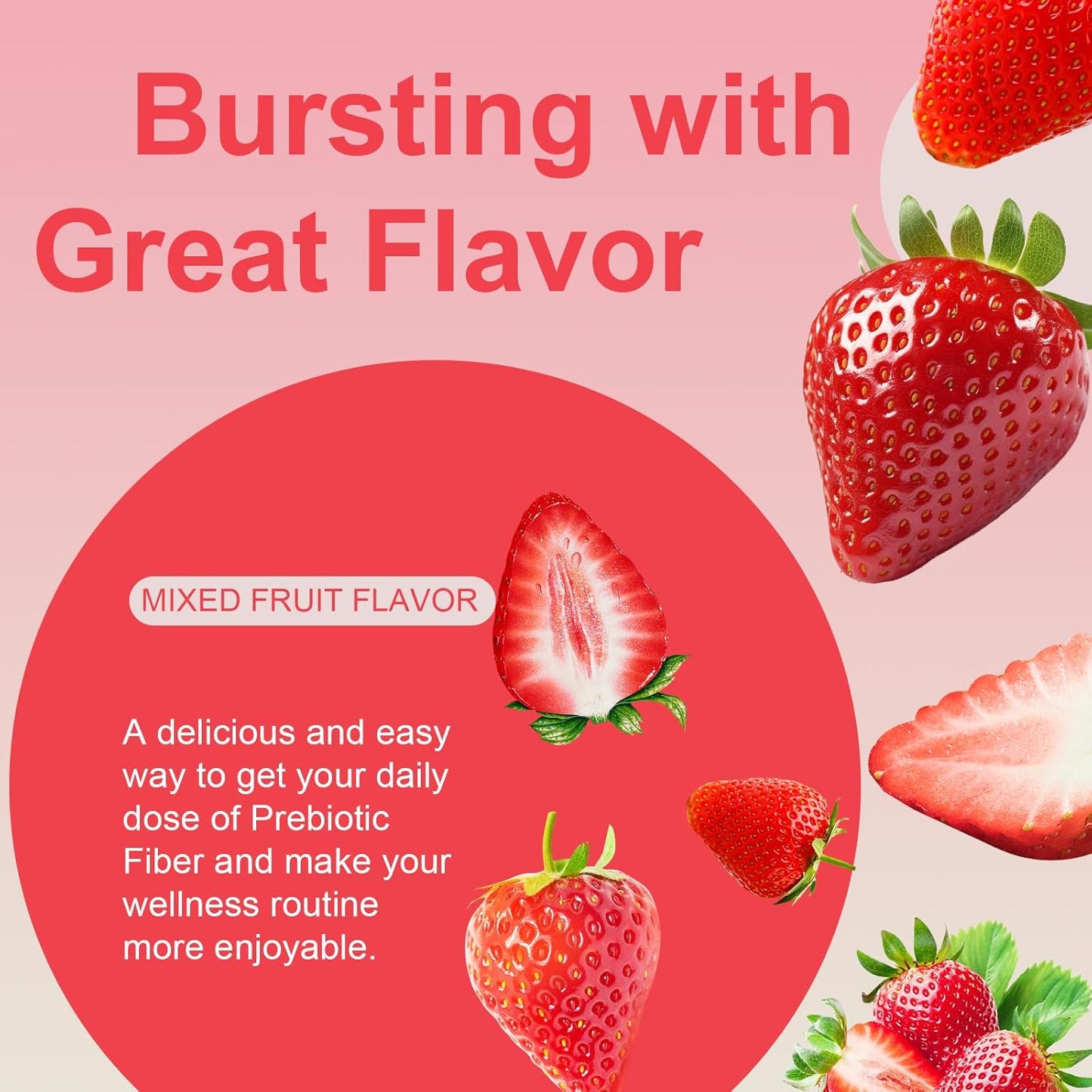 Organic Prebiotic Fiber Gummy Supplement for Men - 120 Gummies, Digestive Gut Health Support