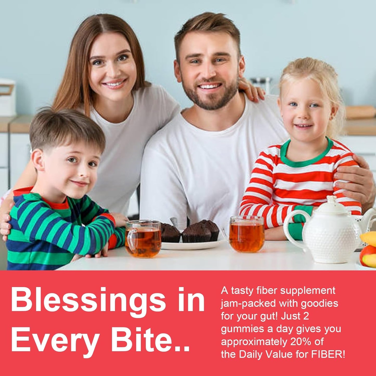 Organic Prebiotic Fiber Gummy Supplement for Men - 120 Gummies, Digestive Gut Health Support