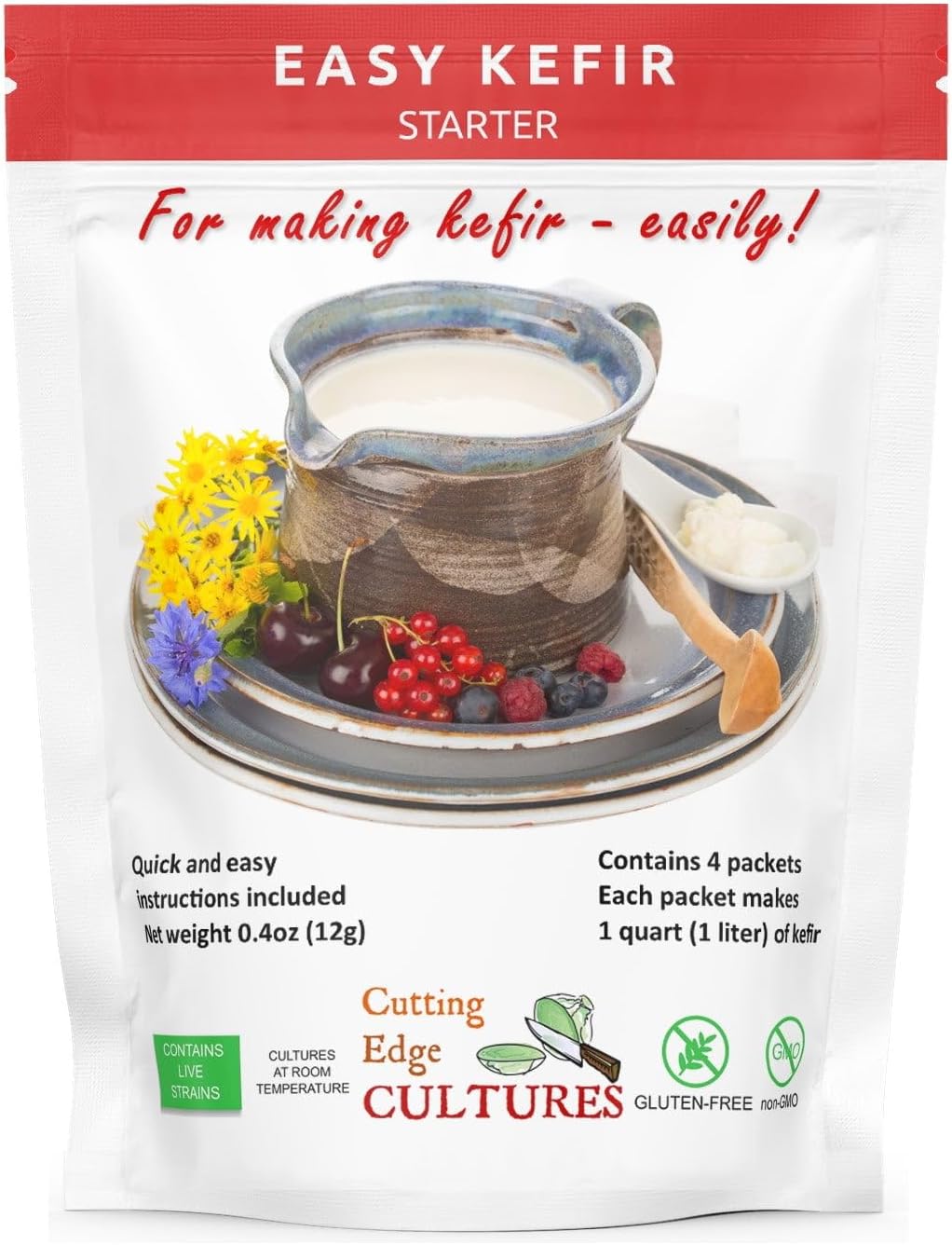 Organic Prebiotic Fiber Powder Blend with Kefir Starter Culture for Gut Health (1 Prebio Plus + 1 Kefir 20g)