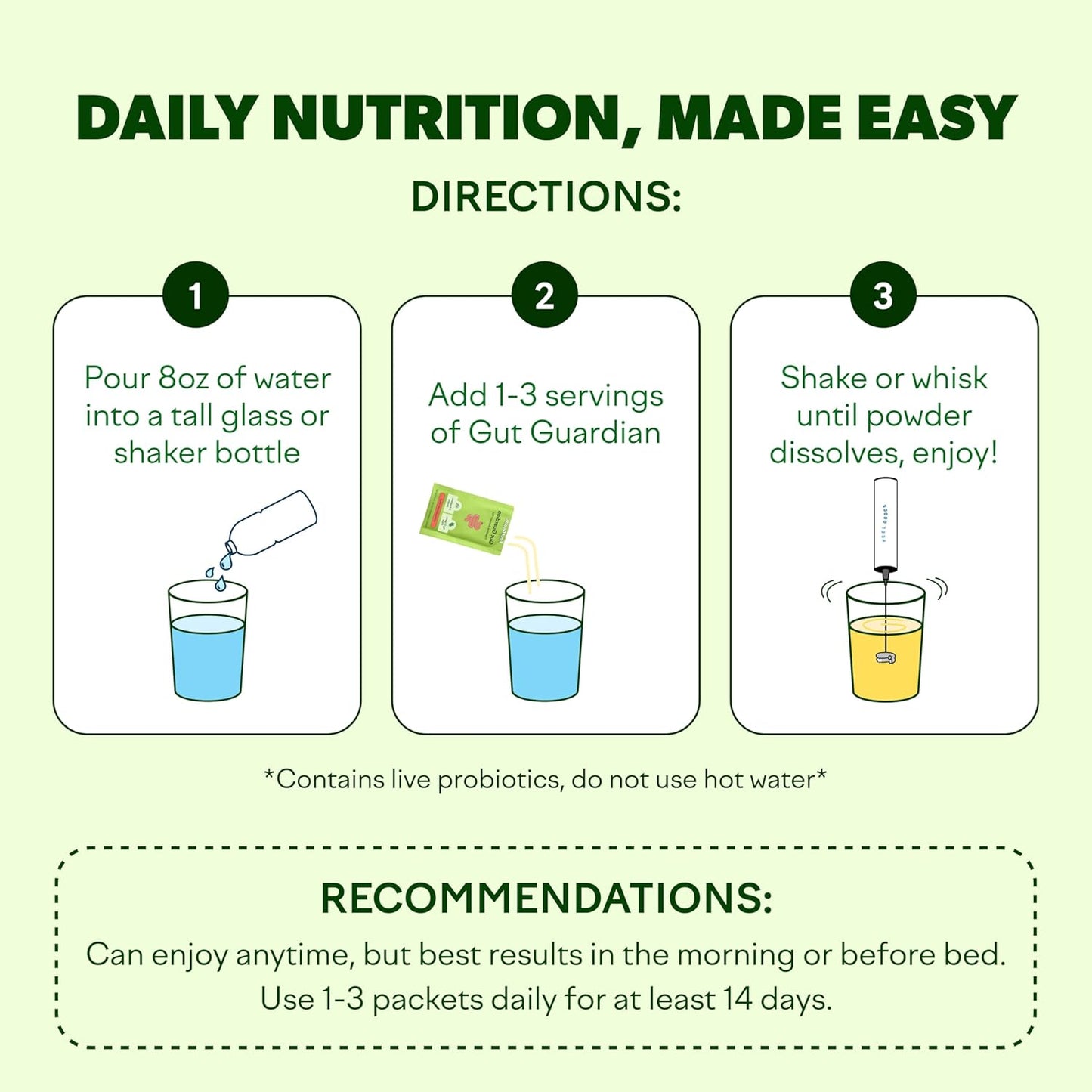 Organic Prebiotic & Probiotic Powder for Gut Health Support, Sugar Free, Non GMO, Vegan - Watermelon Mint Flavor, 15 Count