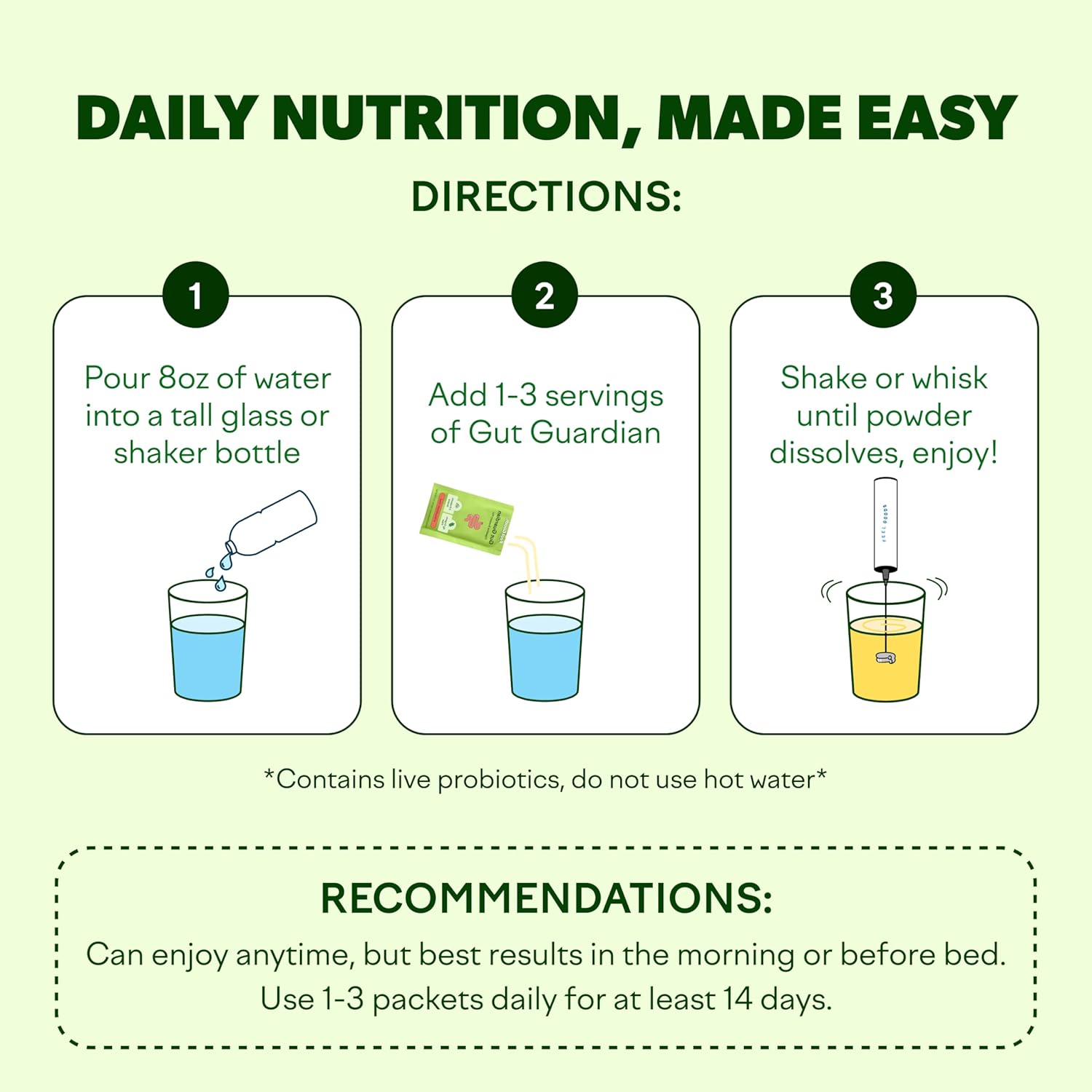 Organic Prebiotic & Probiotic Powder for Gut Health Support, Sugar Free, Non GMO, Vegan - Watermelon Mint Flavor, 15 Count