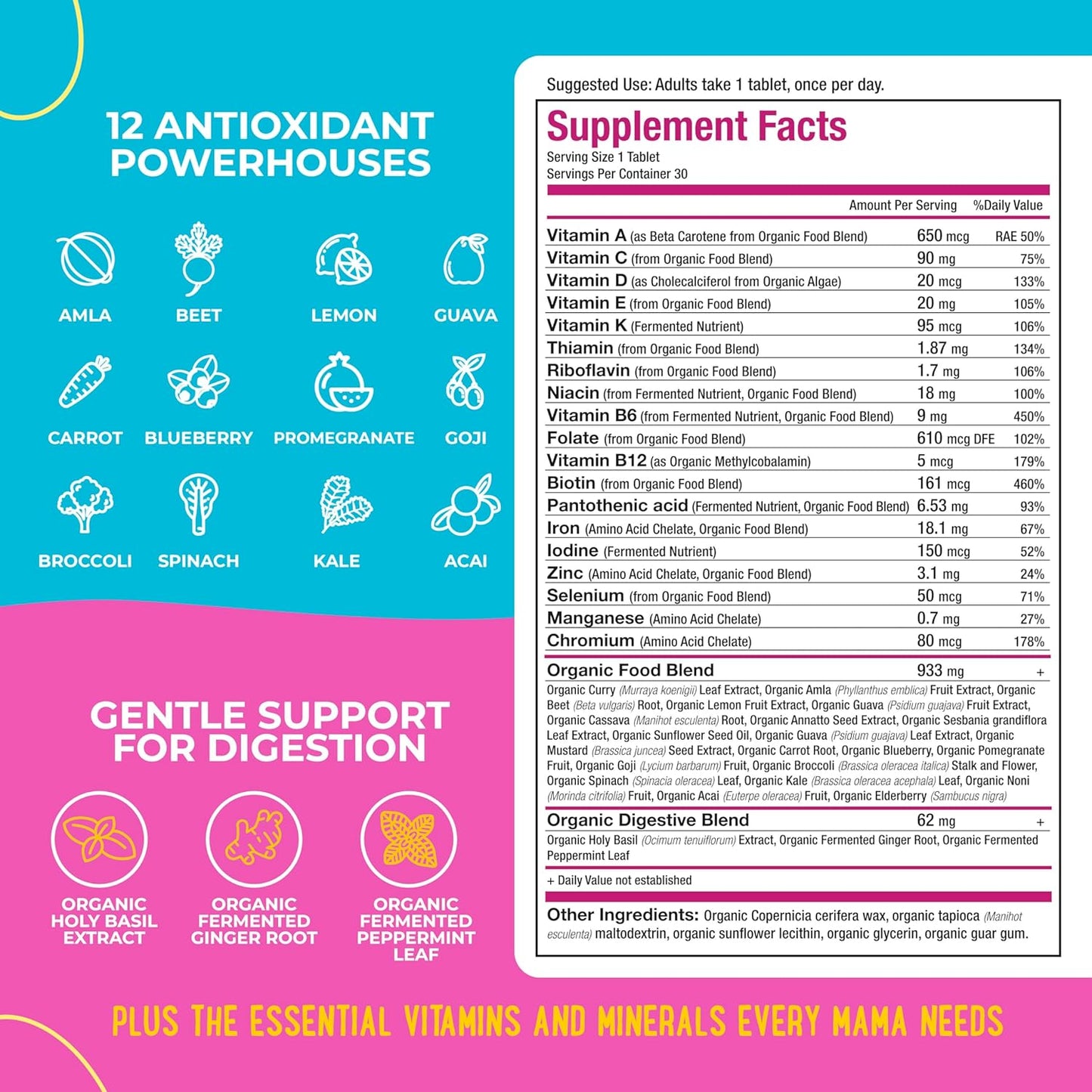 Organic Prenatal Multi & Probiotics Bundle - Essential Nutrition for Women, Pregnancy & Postnatal Support, One a Day Formula