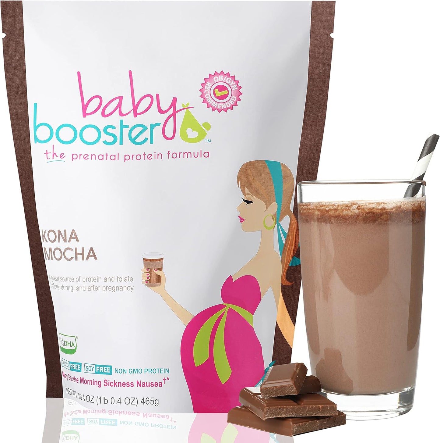 Organic Prenatal Vitamin Shakes in Kona Mocha and Strawberry Flavors for Expecting Mothers