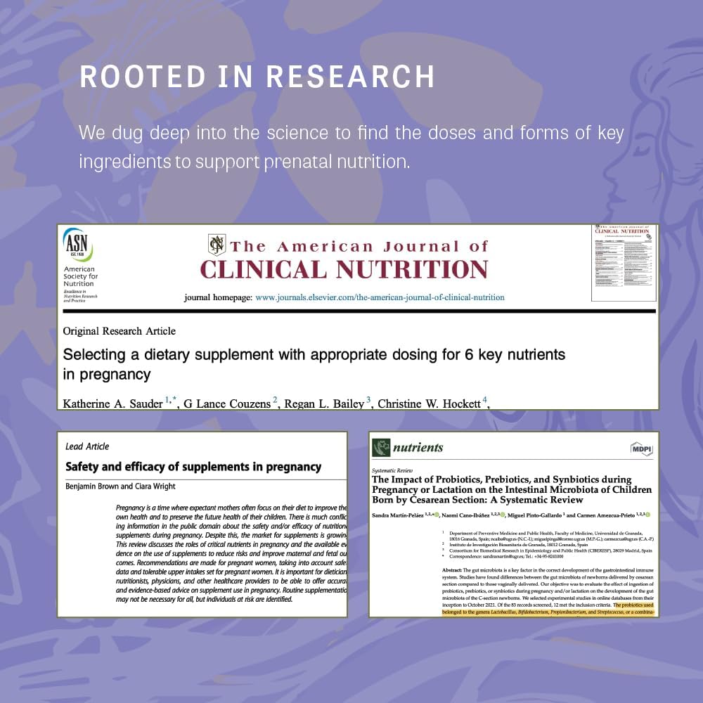 Organic Prenatal Vitamins with DHA, Probiotics, and Folate - Iron and Iodine-Free, Whole Food Formula for Pregnancy Support, 30 Servings