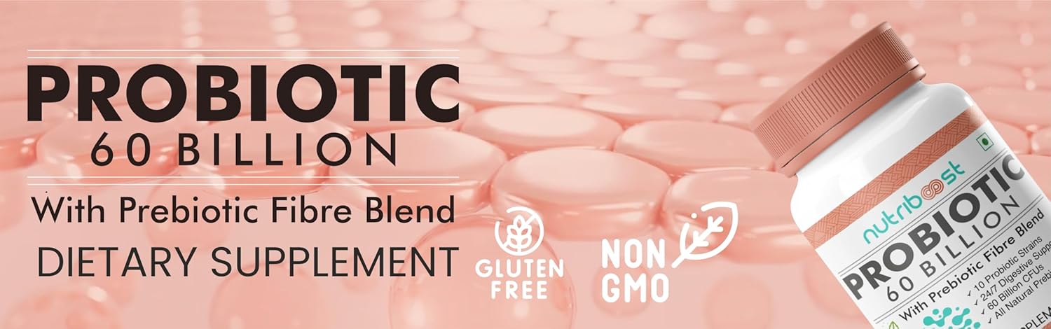 Organic Probiotic Fiber Blend Capsules - 60 Billion CFU for Easier Digestion and Fuller Nutrition - 10 Probiotic Strains - Natural Supplement for Men and Women