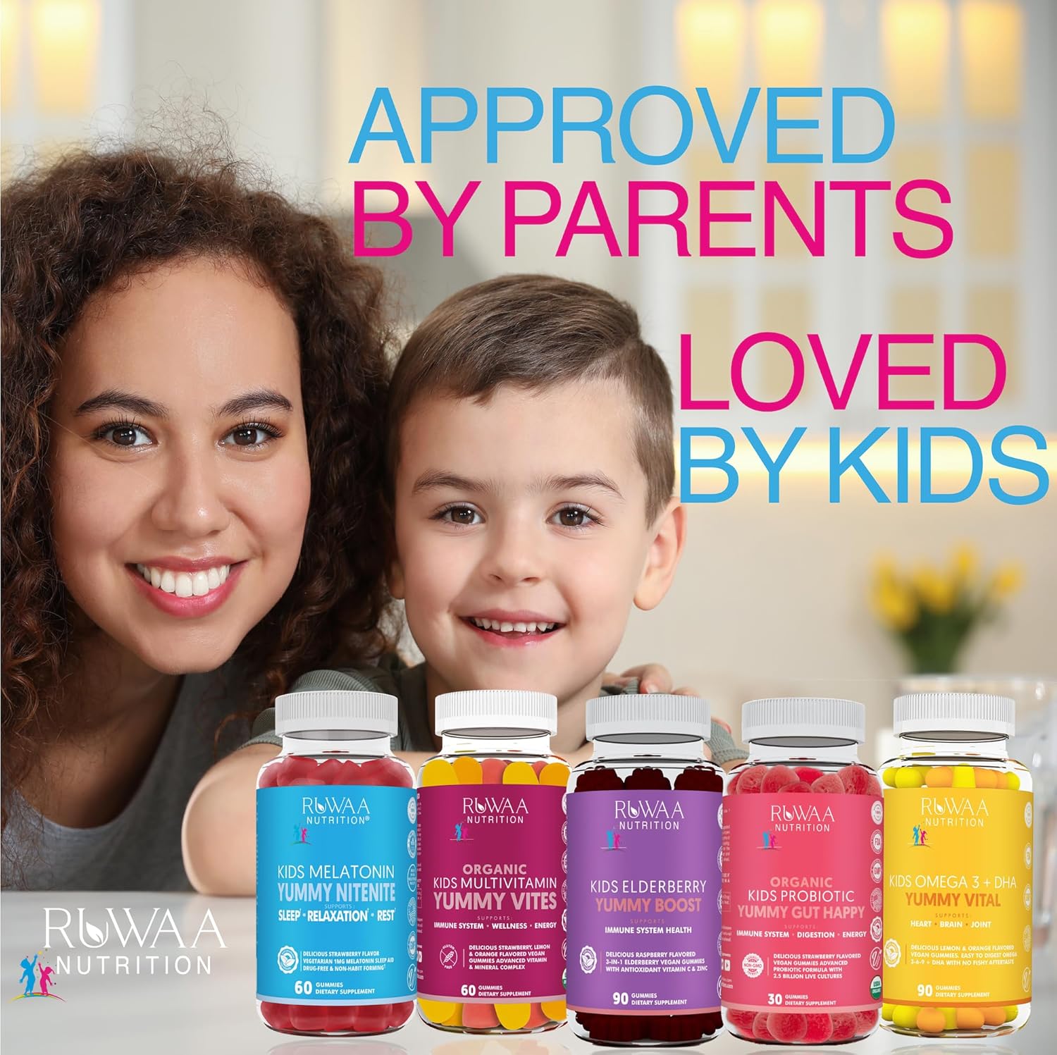 Organic Probiotic Gummies for Kids with Digestive & Immune Support - 2.5 Billion CFU, Strawberry Flavor - Chewable Probiotics for Children Ages 4+ - 30ct