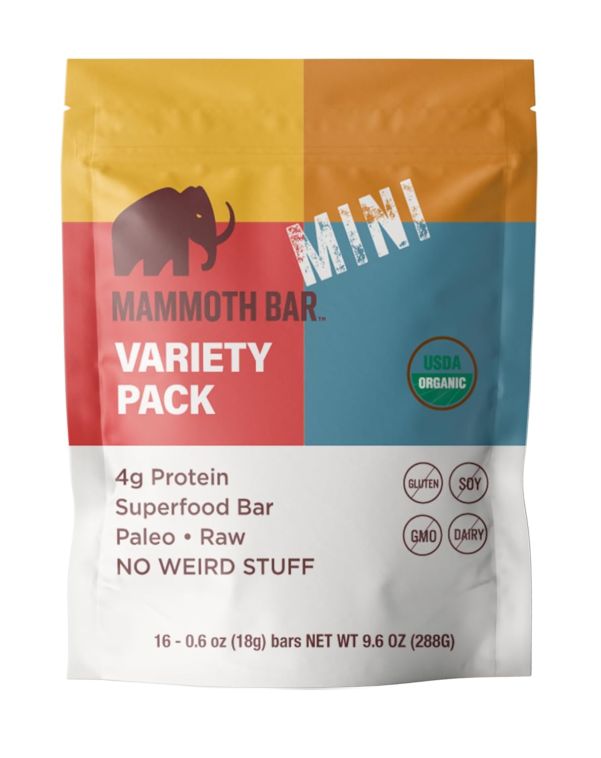 Organic Protein Bars Mini Variety Pack - Premium Nuts & Egg White Protein - Paleo, Gluten & GMO Free - 16 Mini Bars
