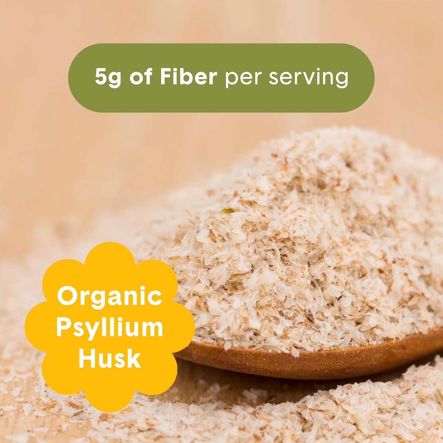 Organic Psyllium Husk Fiber Powder with Fruit Blend (5 Pack) - Plant-Based Supplement for Digestive Health, Regularity & Bloating Relief - Pineapple Passion Fruit Flavor - 250 Servings