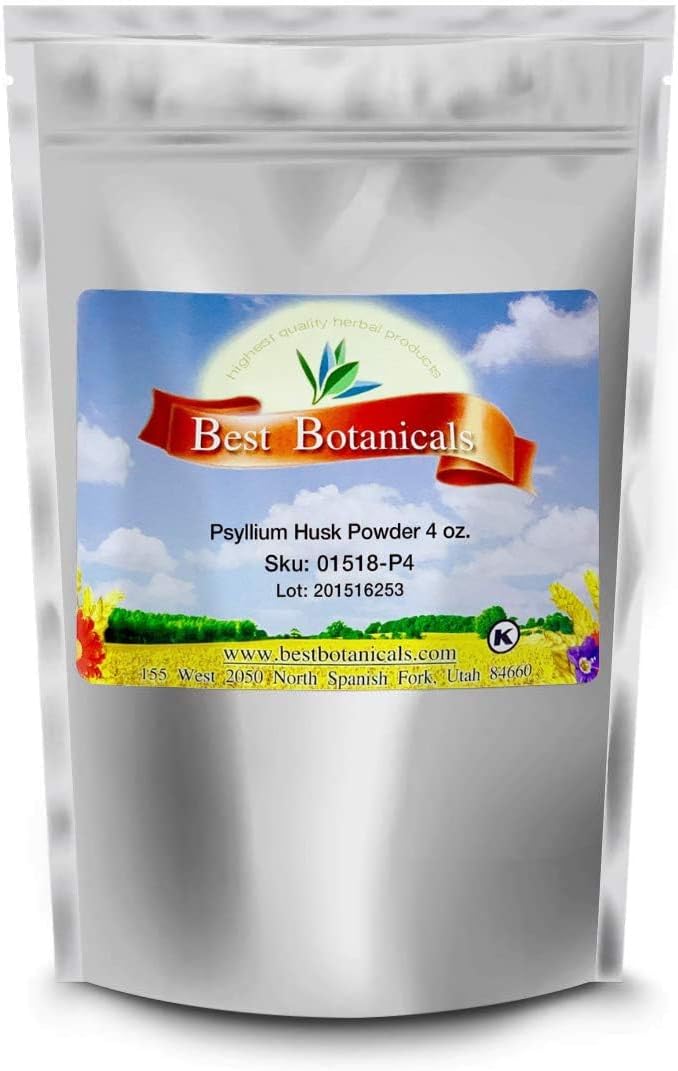 Organic Psyllium Husk Powder - 4 oz - Premium Quality Botanicals for Digestive Health and Regularity