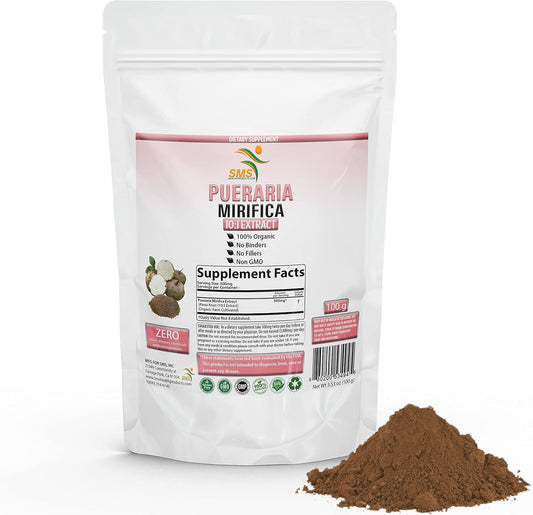 Organic Pueraria Mirifica Powder 100g Extract - Women's Health Supplement | Non GMO, Gluten Free | SMS