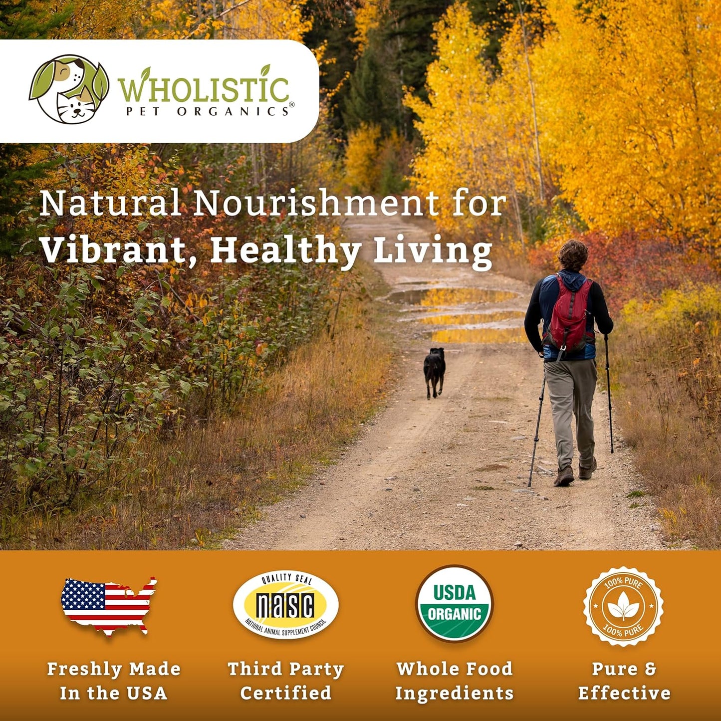 Organic Pumpkin Dog Vitamins & Supplements - Wholistic Canine Complete - 8 Oz - Probiotics & Fiber - Digestion, Skin & Coat Health