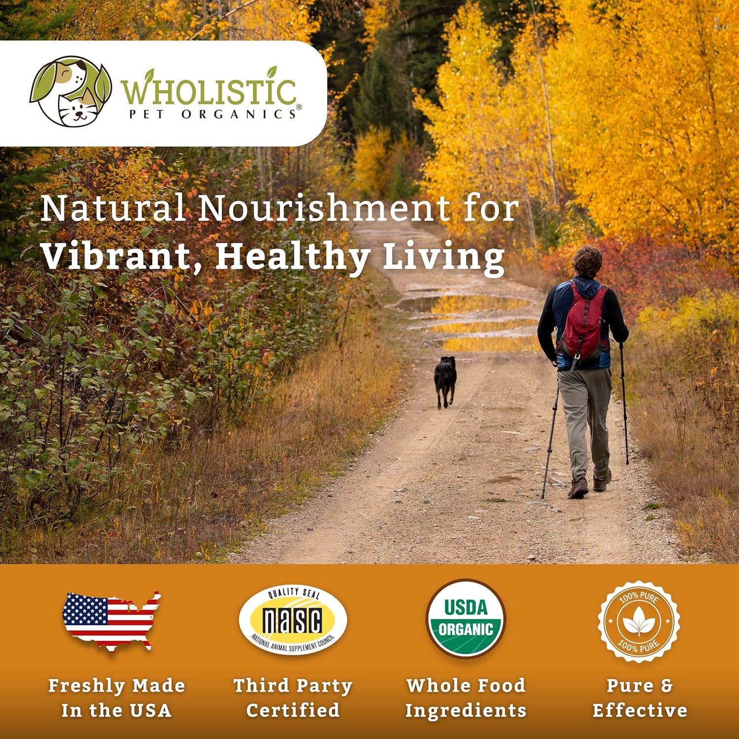 Organic Pumpkin Dog Vitamins & Supplements - Wholistic Canine Complete - 8 Oz - Probiotics & Fiber - Digestion, Skin & Coat Health