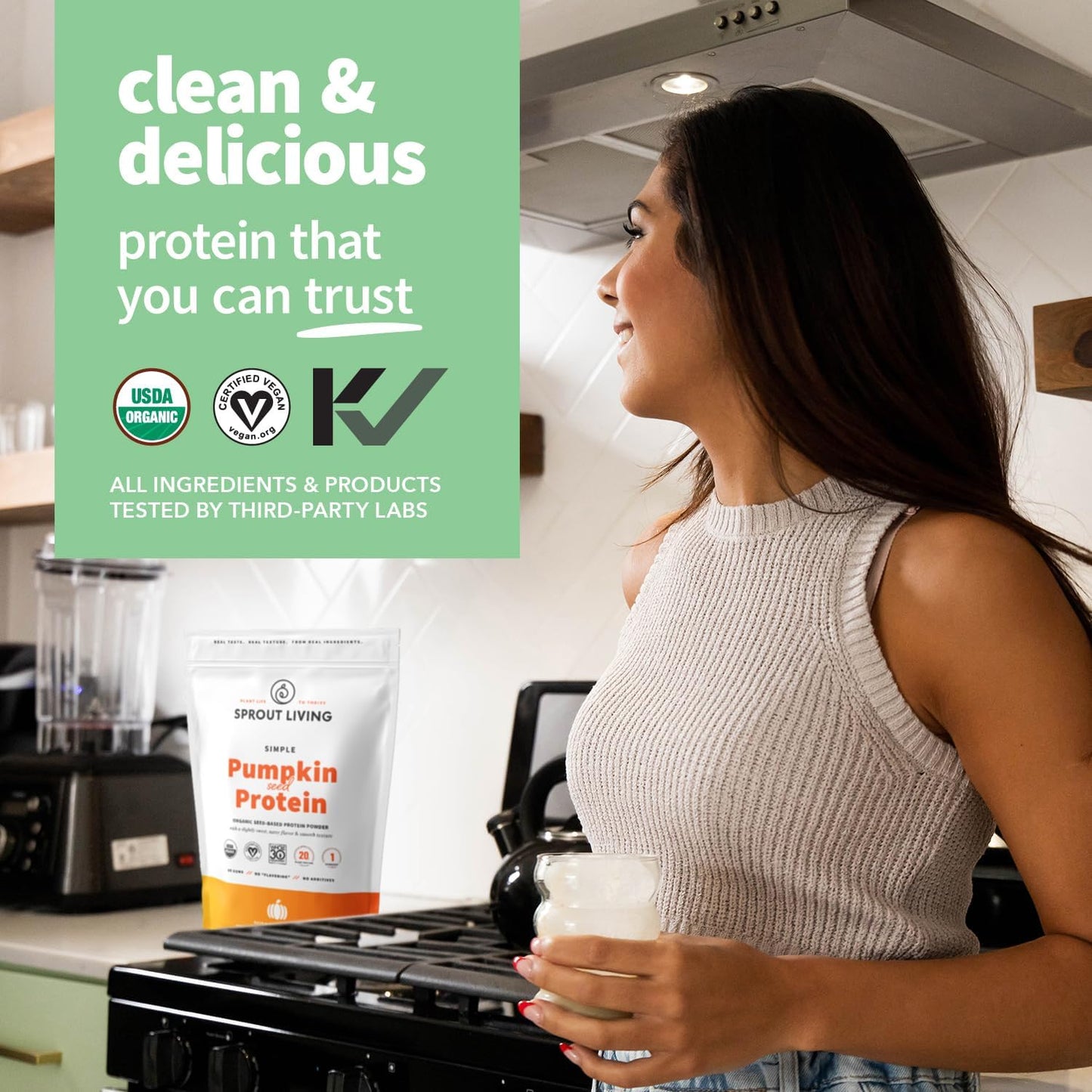 Organic Pumpkin Seed Protein Powder - 20g Plant Based Protein, Non-Dairy, Non-GMO, Vegan, Gluten-Free, Keto Mix - 1lb - BoostGo Australia