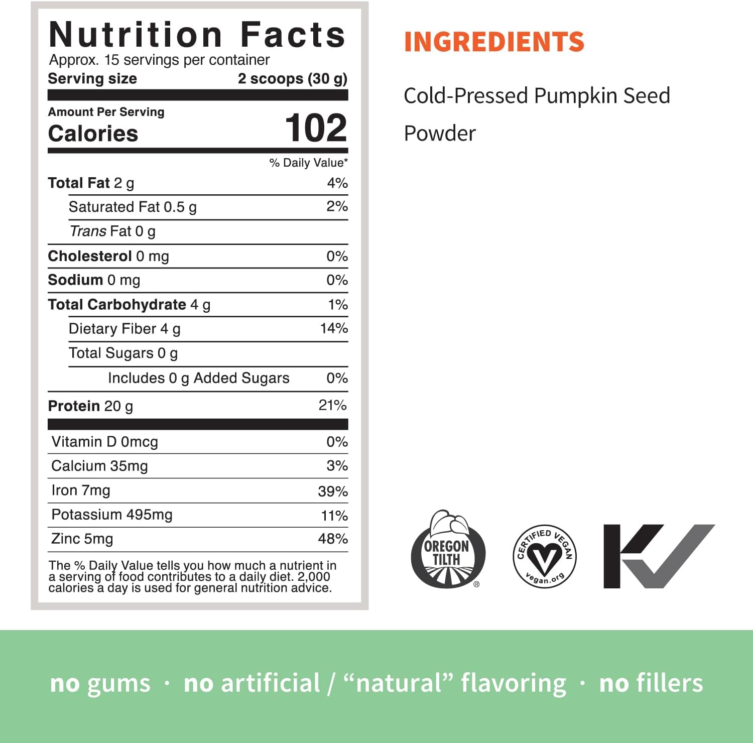 Organic Pumpkin Seed Protein Powder - 20g Plant Based Protein, Non-Dairy, Non-GMO, Vegan, Gluten-Free, Keto Mix - 1lb - BoostGo Australia