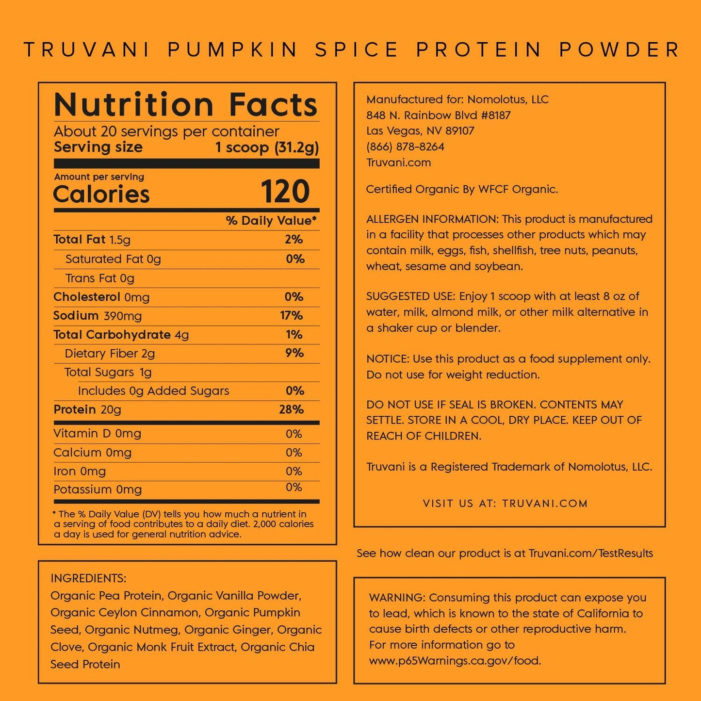 Organic Pumpkin Spice Vegan Pea Protein Powder | 20g Plant-Based Protein | 20 Servings | Keto-Friendly | Gluten & Dairy Free | Low Carb | No Sugar Added - BoostGo Australia