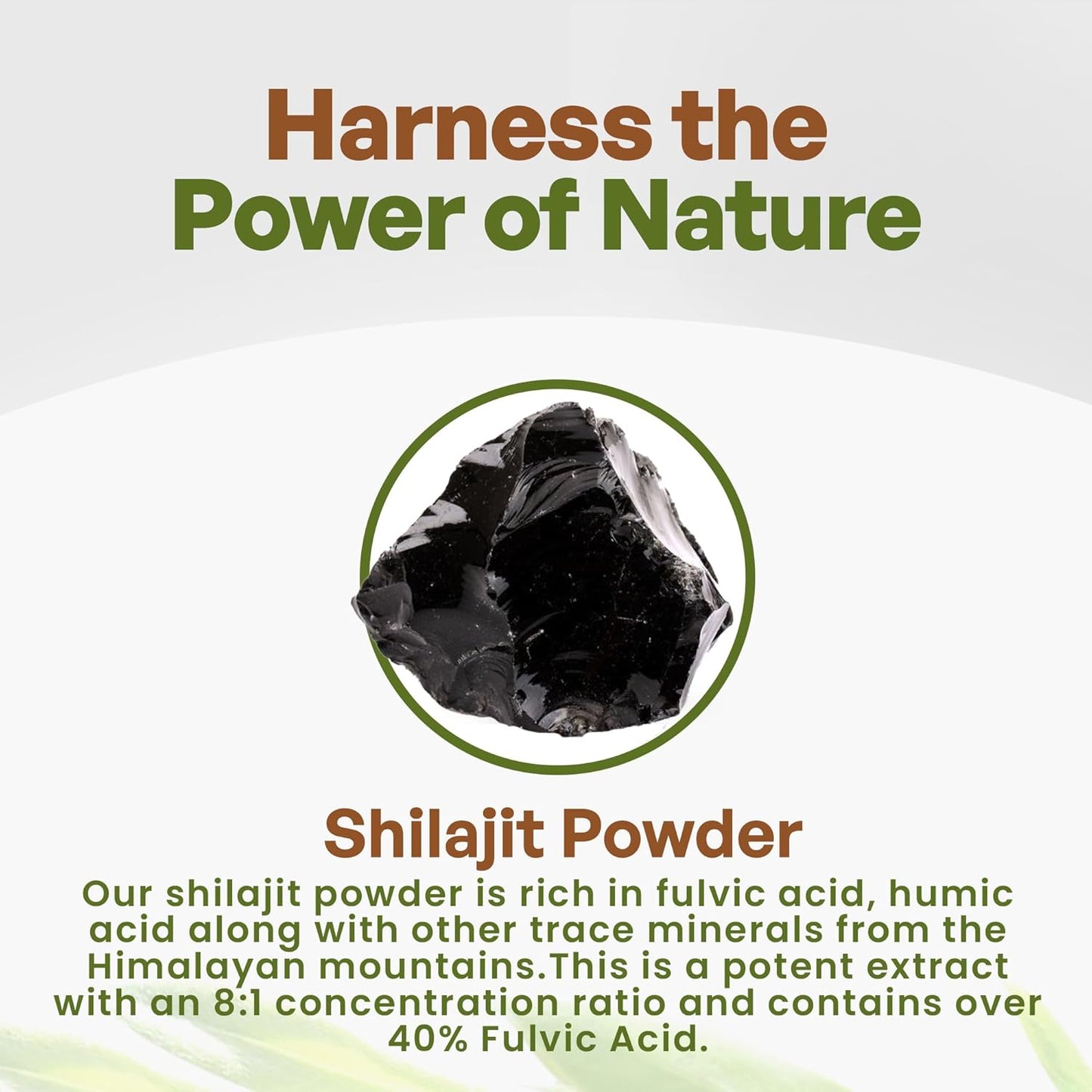 Organic Pure Himalayan Shilajit Powder with 40% Fulvic Acid and Trace Minerals - 4oz Jar