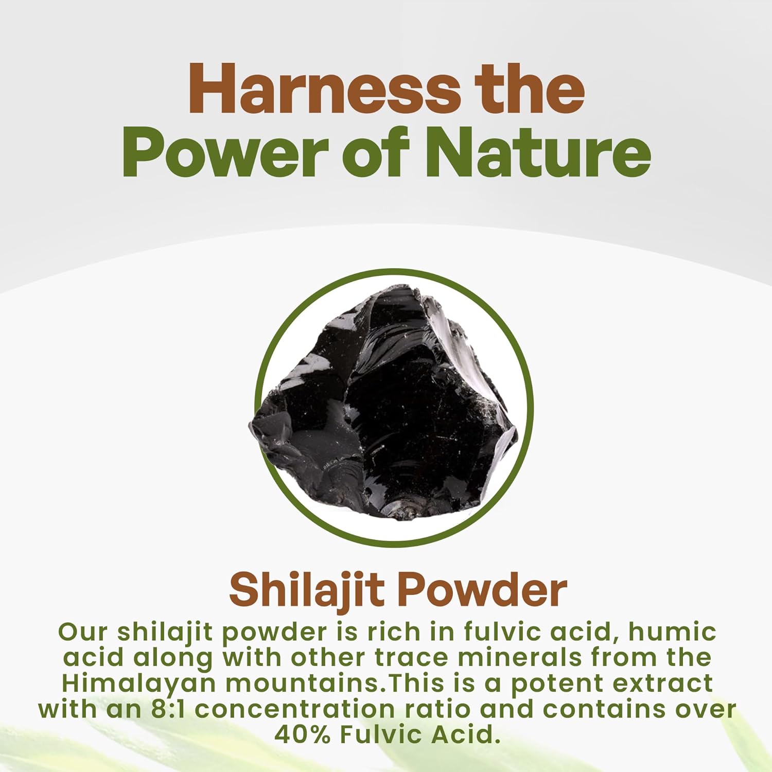 Organic Pure Himalayan Shilajit Powder with 40% Fulvic Acid and Trace Minerals - 4oz Jar
