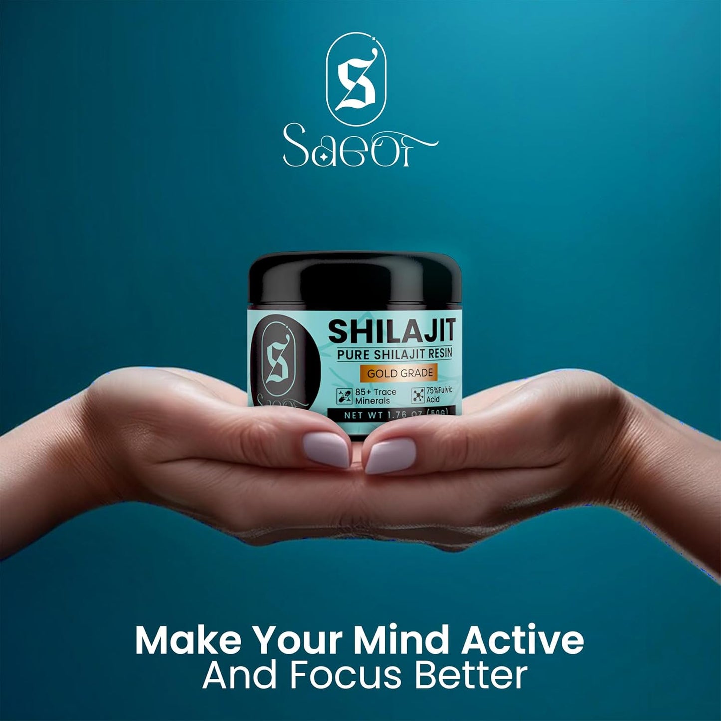 Organic Pure Himalayan Shilajit Resin Gold 50g - 75% Fulvic Acid, 85+ Minerals | Energy Booster & Immune Support for Men & Women