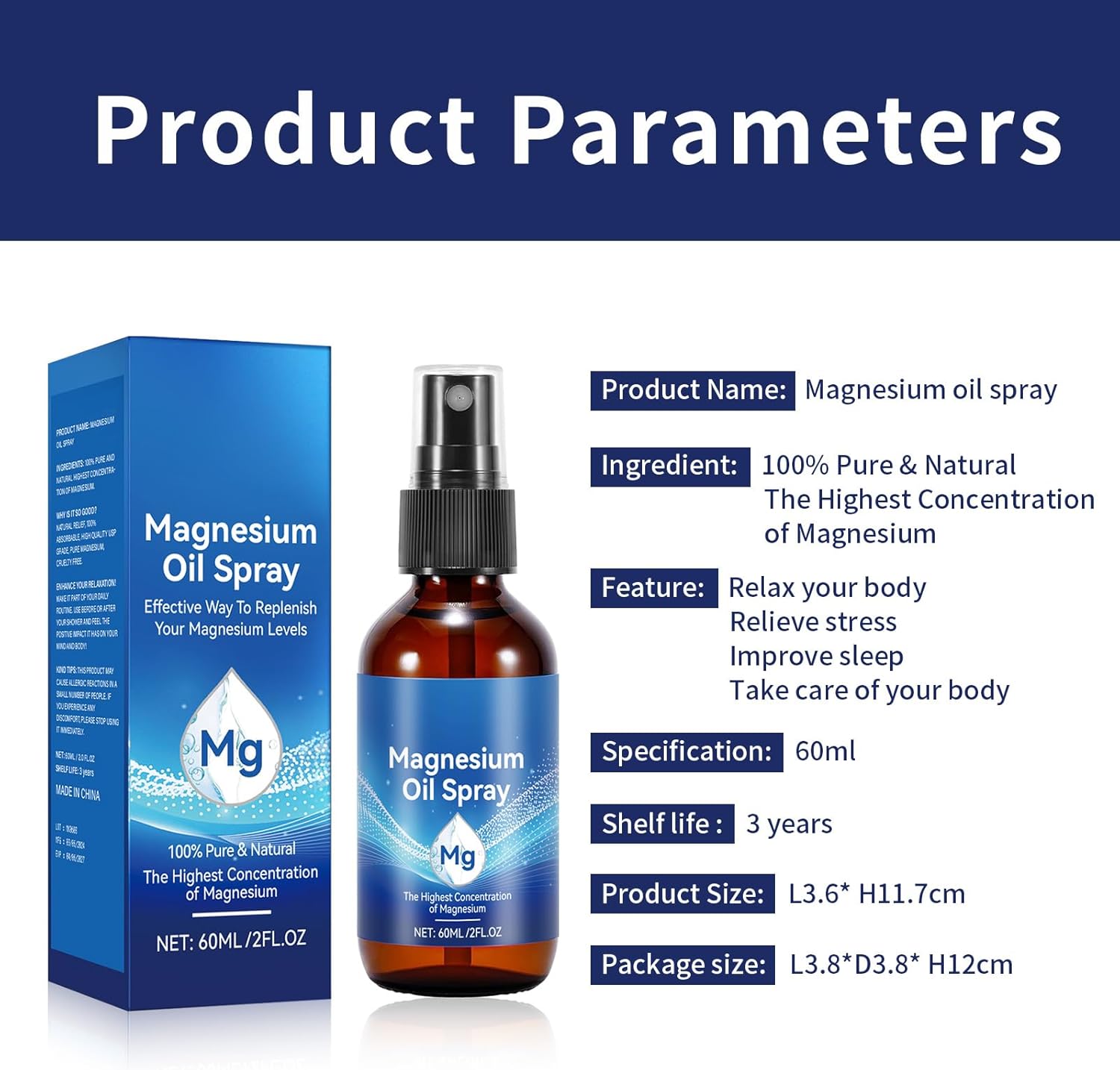 Organic Pure Magnesium Oil Spray for Joint Health & Sleep Support - Fast Absorption, No Unhealthy Minerals - Easy to Use