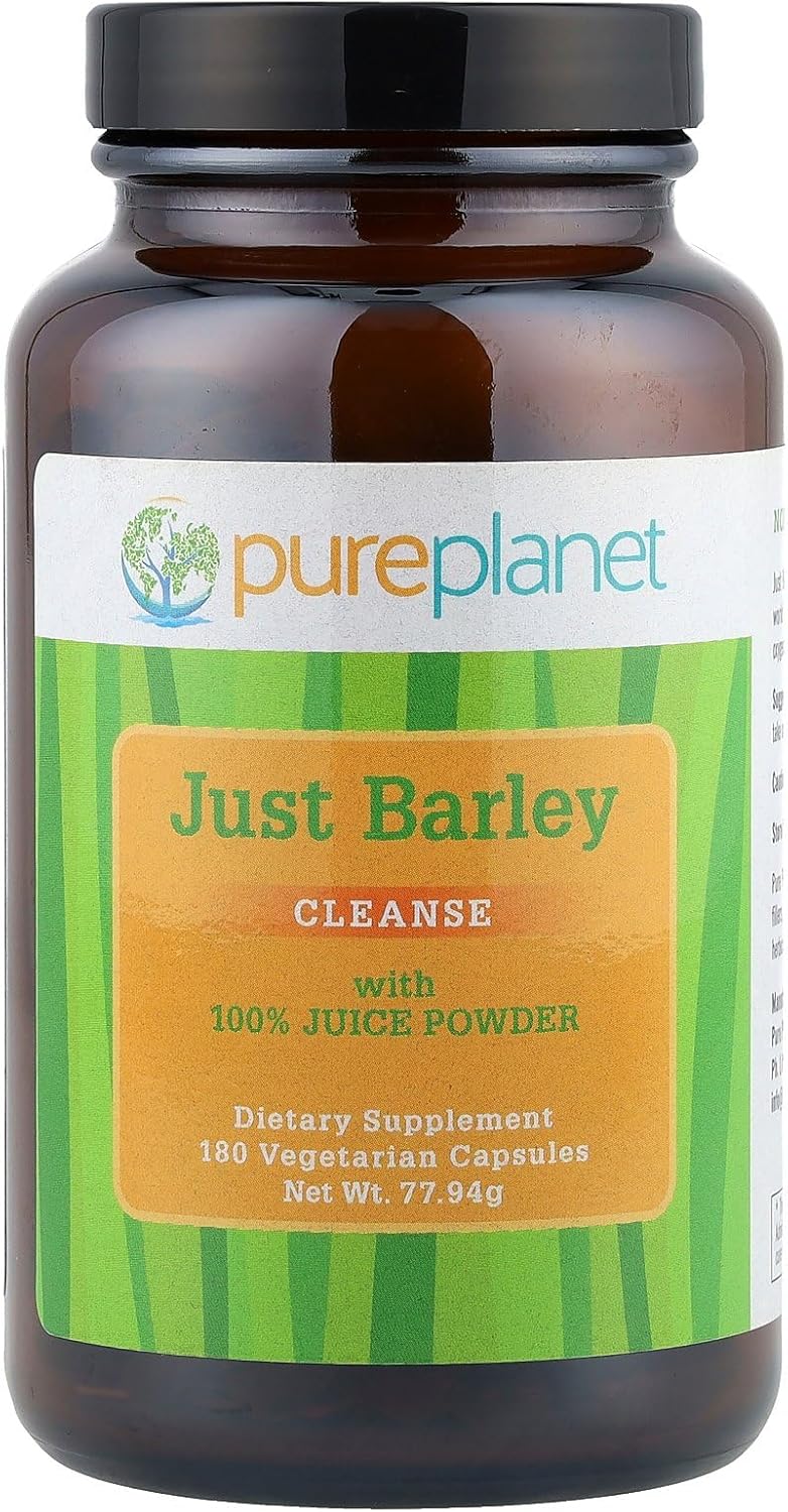 Organic Pure Planet Just Barley Tablets - 180 Count Bottle for Easy Green Superfood Nutrition