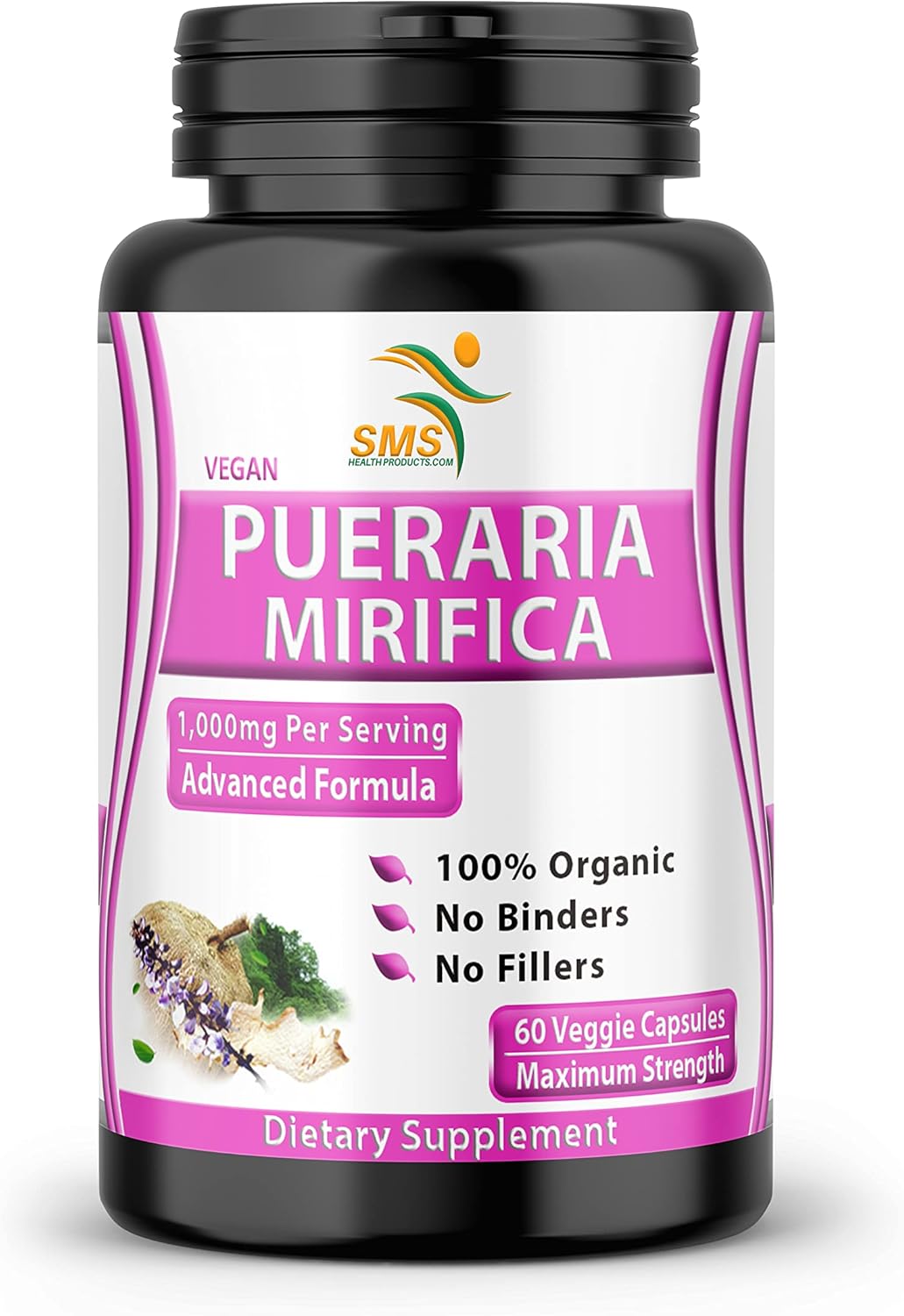 Organic Pure Pueraria Mirifica Supplement 500mg Root Extract Powder Capsules for Women’s Health - Imported from Thailand