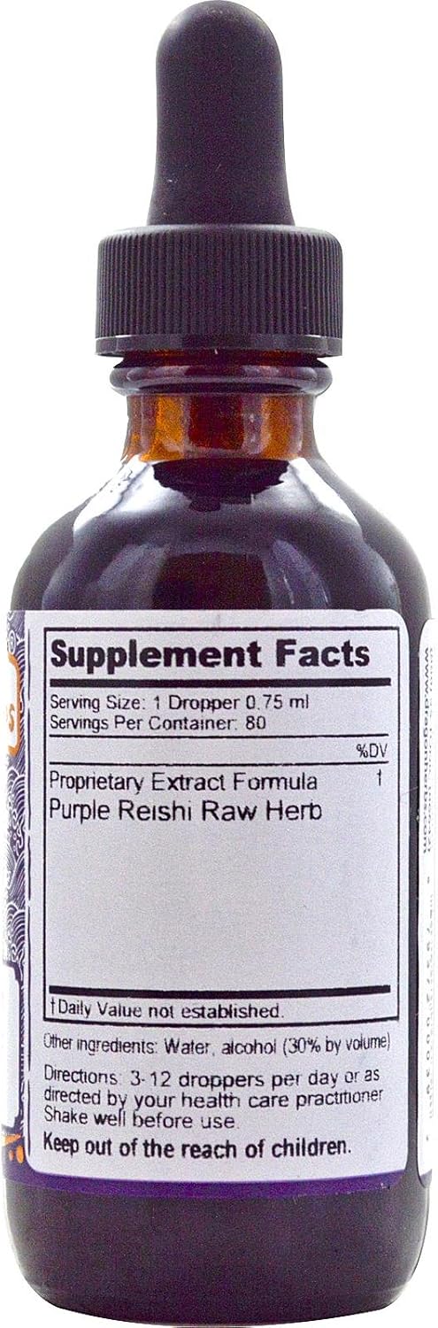 Organic Purple Reishi Drops - 2 Fluid Ounces by Dragon Herbs