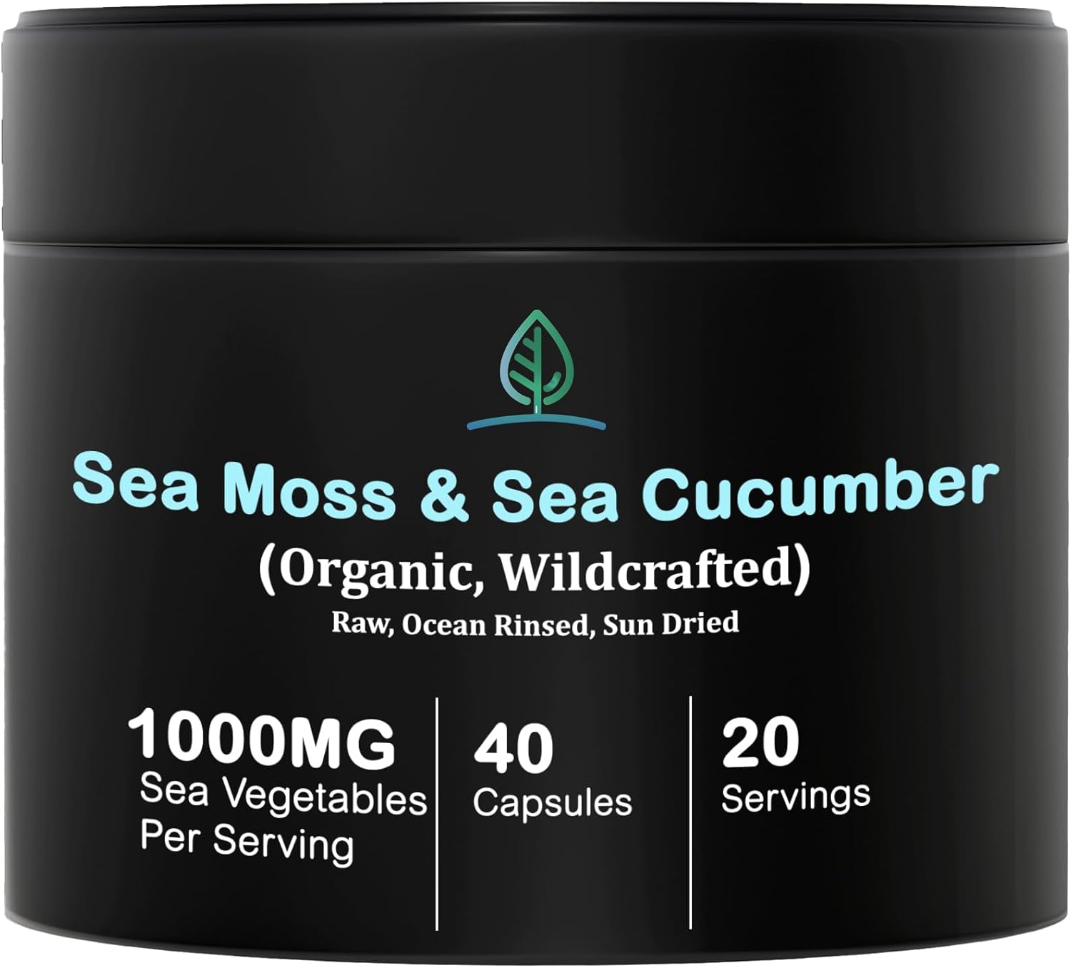 Organic Purple Sea Moss and Sea Cucumber Capsules - 500mg Sea Vegetables per Serving