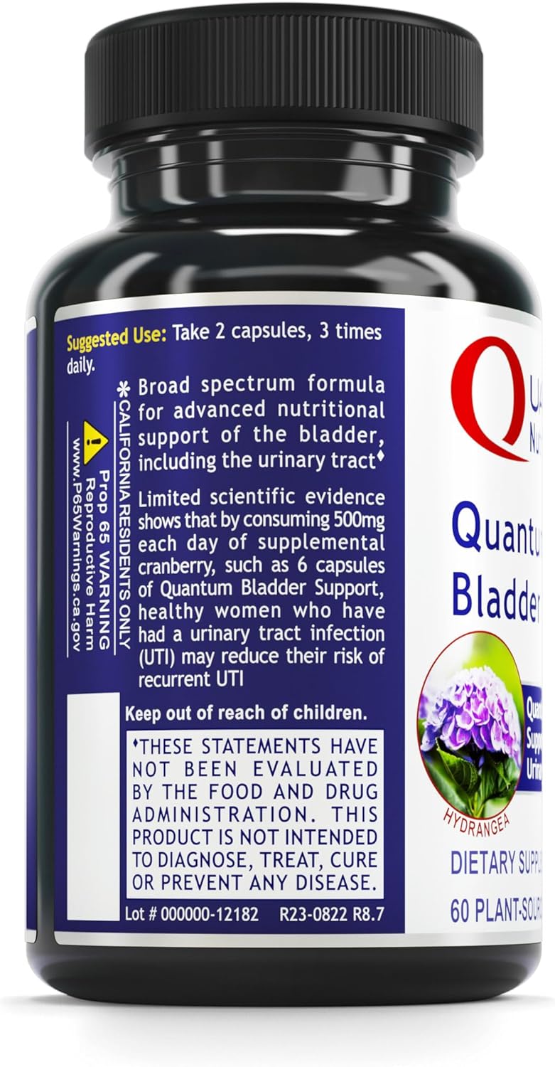 Organic Quantum Bladder Support Cranberry Capsules for Urinary Tract Health - 60 Plant-Based Capsules for Men & Women
