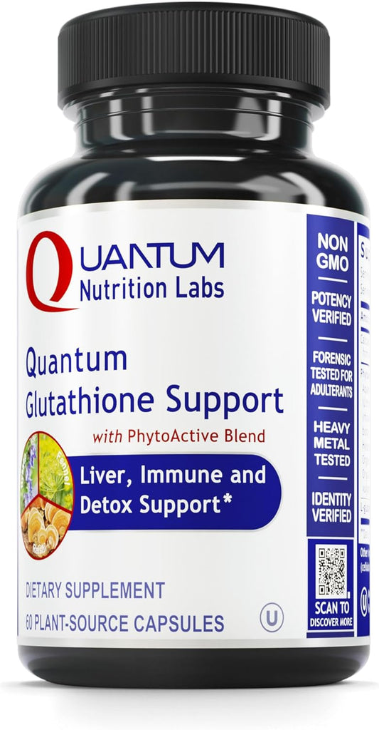 Organic Quantum Nutrition Glutathione Capsules for Adults - Antioxidant & Immune Support - 60 Plant-Source Capsules for Eye & Liver Health