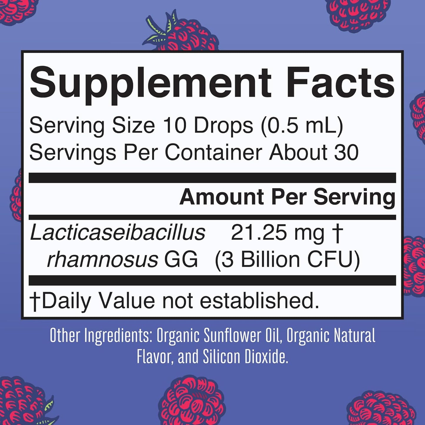 Organic Raspberry Probiotic and Lion's Mane Drops for Teens | USDA Certified | Supports Gut Health, Cognitive Function, & Wellness | Vegan & Non-GMO