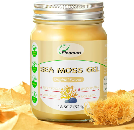 Organic Raw Irish Sea Moss Gel 18.5OZ - Natural Seamoss Gel with 92 Minerals & Vitamins - Immune Support & Healthy Digestion - Wildcrafted & Original Flavor