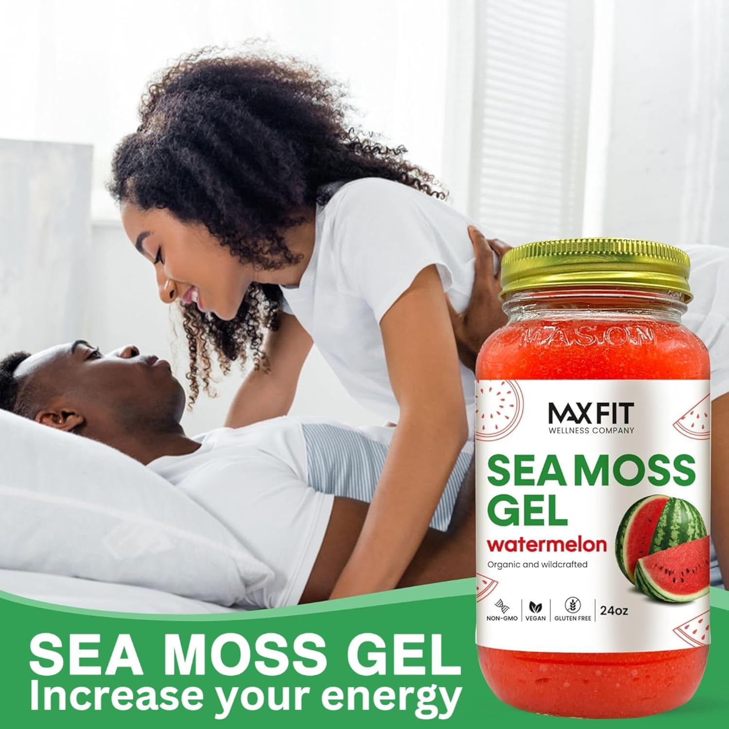 Organic Raw Sea Moss Gel with 24 Flavors, 24oz - Wildсrafted Gold Sea Moss from Saint Lucia | 92 Vitamins & Minerals | Non-GMO Vegan Superfood