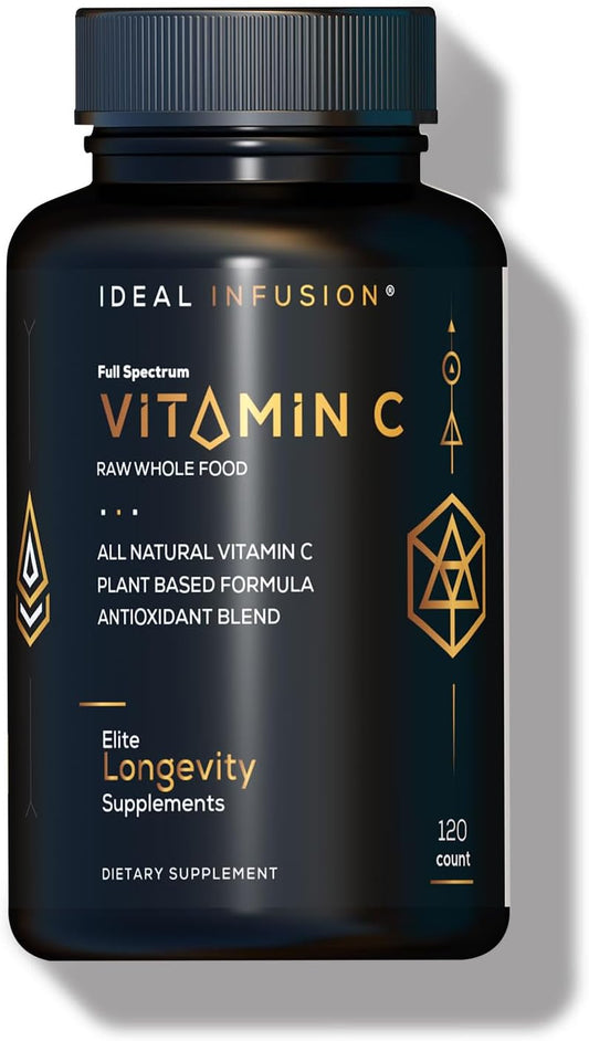 Organic Raw Whole Food Vitamin C Complex with Bioflavanoids - 60 Servings, No Synthetic Ascorbic Acid