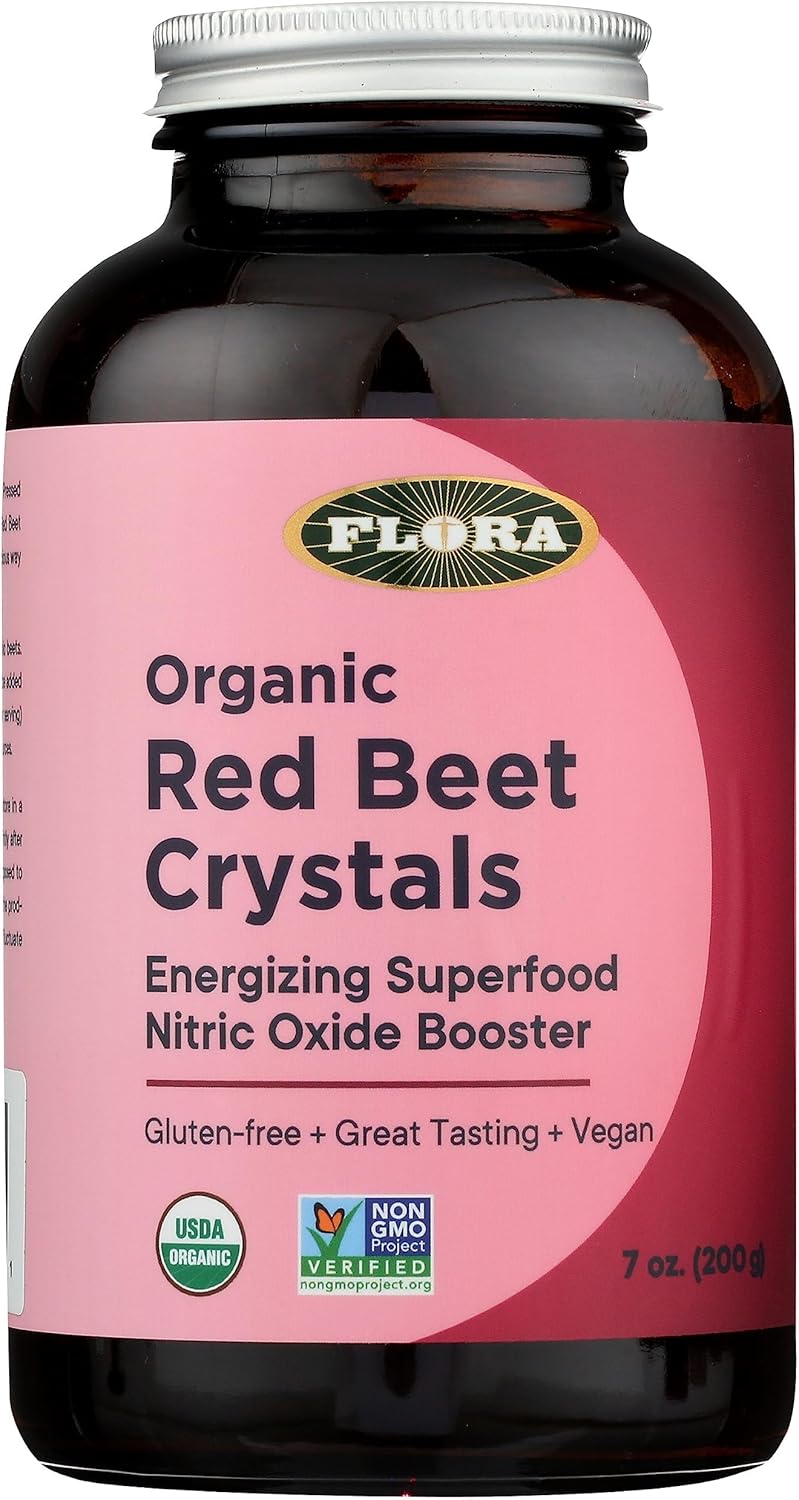 Organic Red Beet Crystals Powder - Nitric Oxide Booster, Energizing Superfood, Vegan, Equivalent to 5.5 lbs. of Red Beets, Freshly Harvested