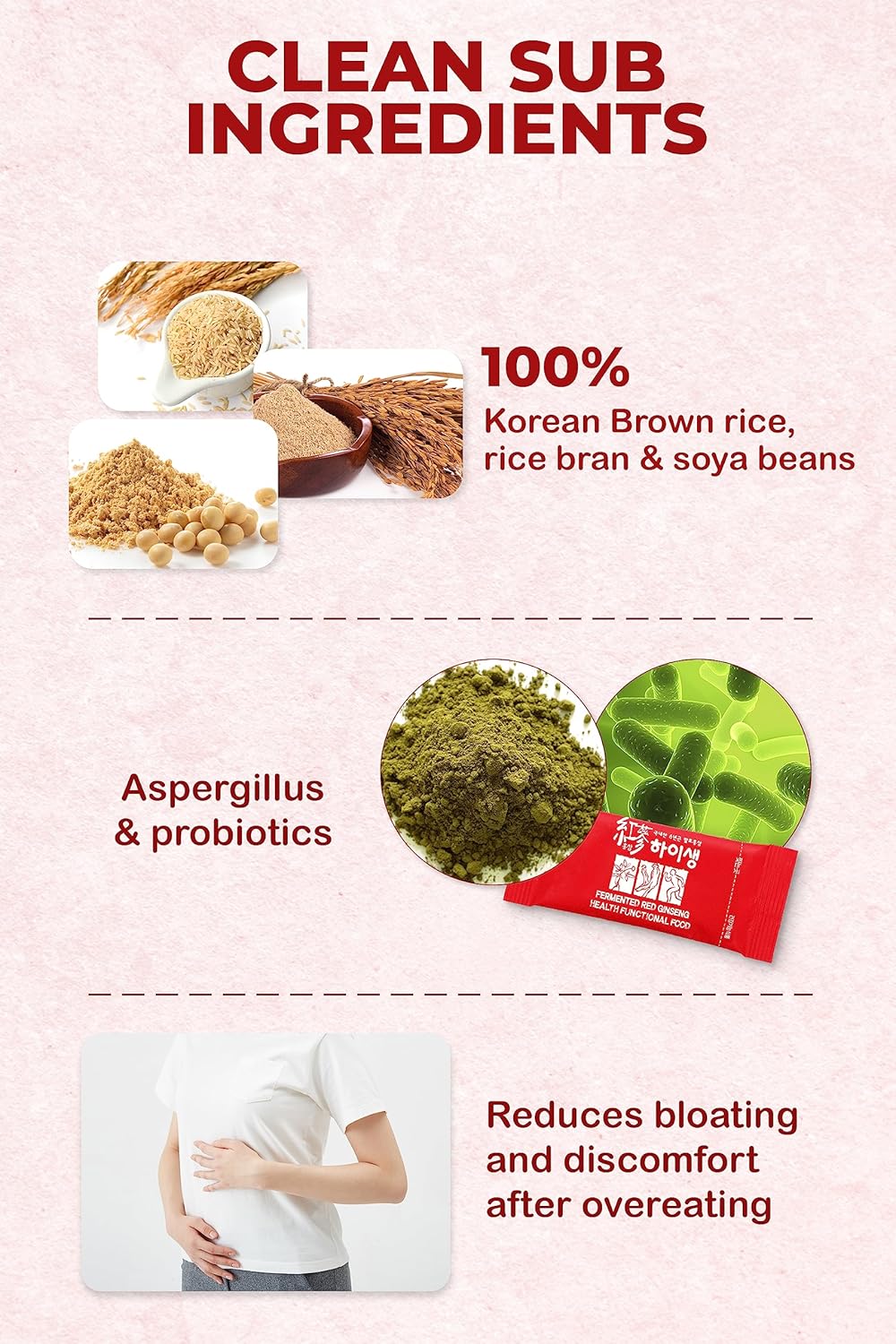 Organic Red Ginseng Fermented Enzymes - Digestive Enzymes for Men & Women | Essential Fiber Digestion Support | Digestive Enzyme Supplements (30 Packets)