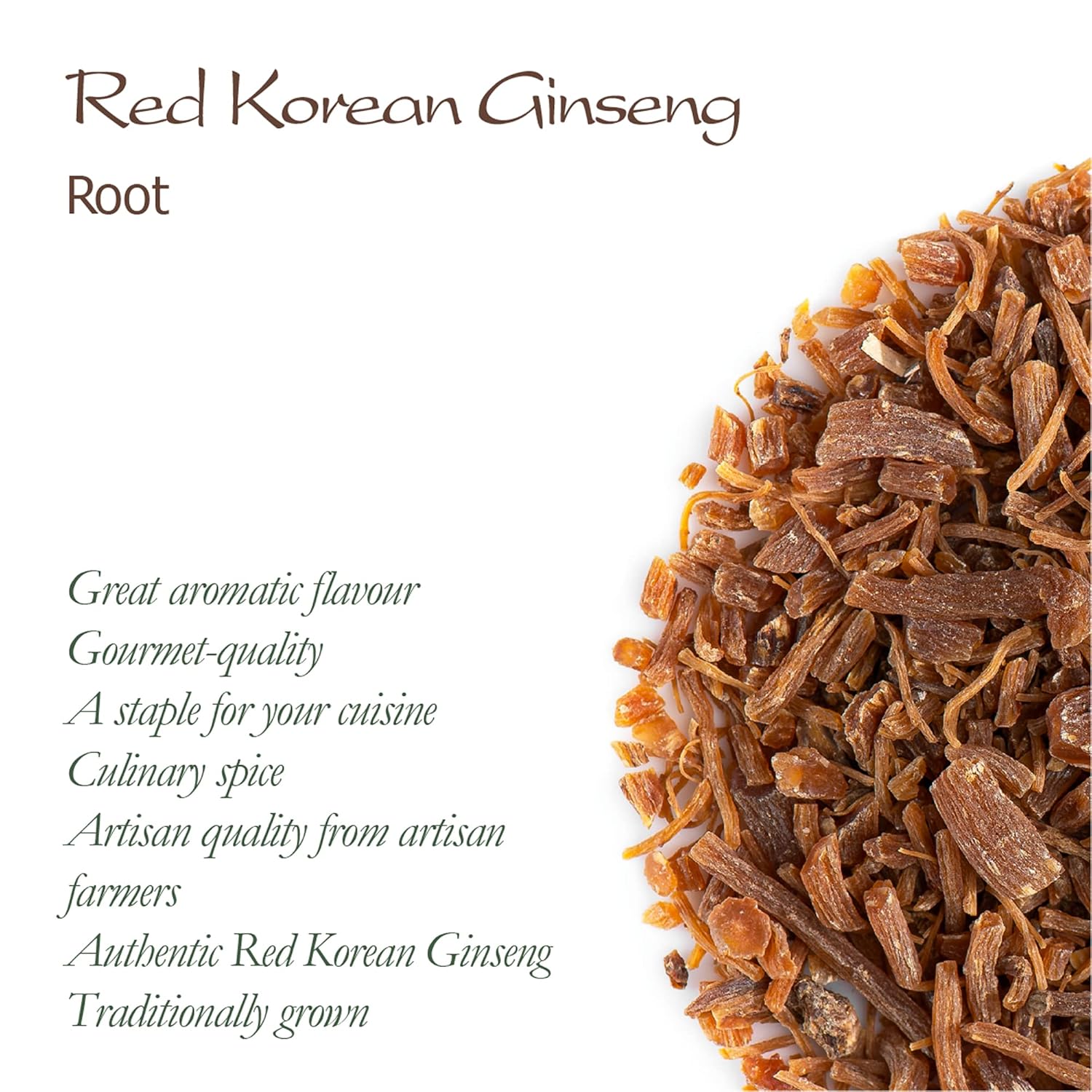 Organic Red Korean Ginseng Tea - High-Quality Asian Panax Ginseng from the Valley of Tea (20g)