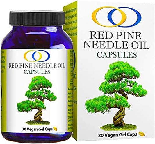 Organic Red Pine Needle Oil Capsules for Immune System Support & Cell Health - Vegan Body Cleanse - Pinus densiflora BioActive Formula