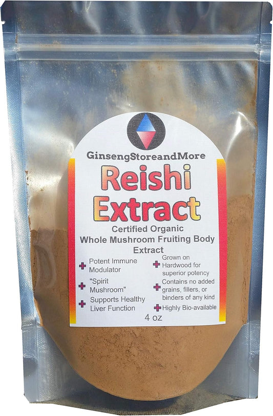 Organic Red Reishi Mushroom Extract - 4oz | High Beta-Glucans | Ganoderma Lucidum | Energy & Immune Support