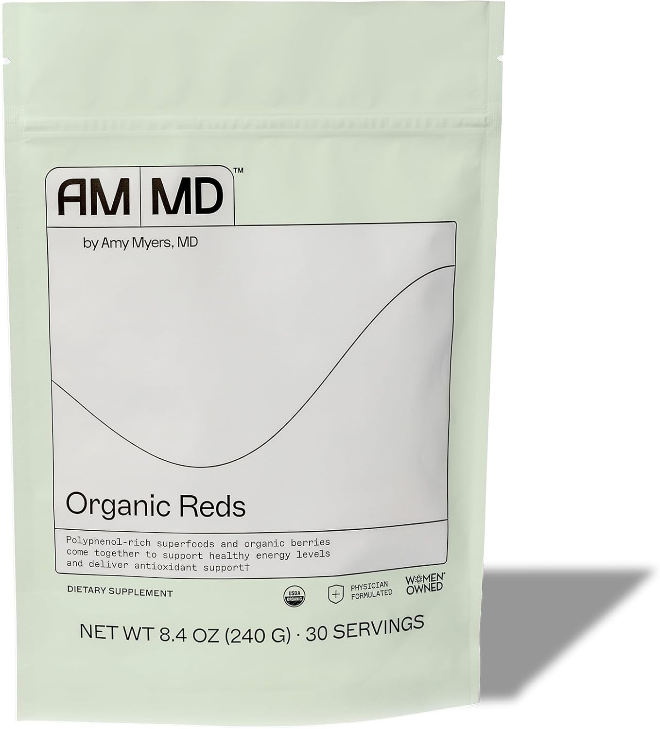 Organic Reds Superfood Powder with 13 USDA Certified Ingredients - Amy Myers MD's Best Super Reds Powder - Beet Root, Pomegranate, Raspberry - 30 Servings