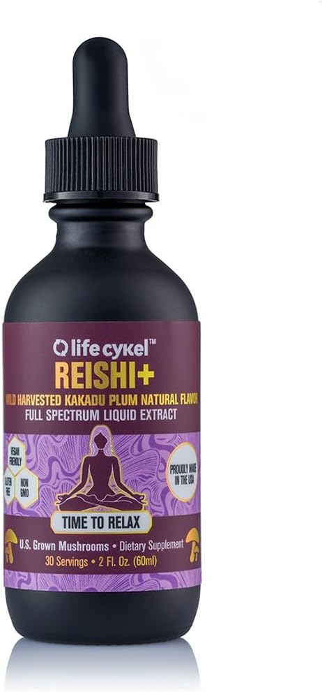 Organic Reishi Mushroom Extract with Kakadu Plum for Sleep, Relaxation & Cellular Support - Antioxidants & Vitamin C - 2oz