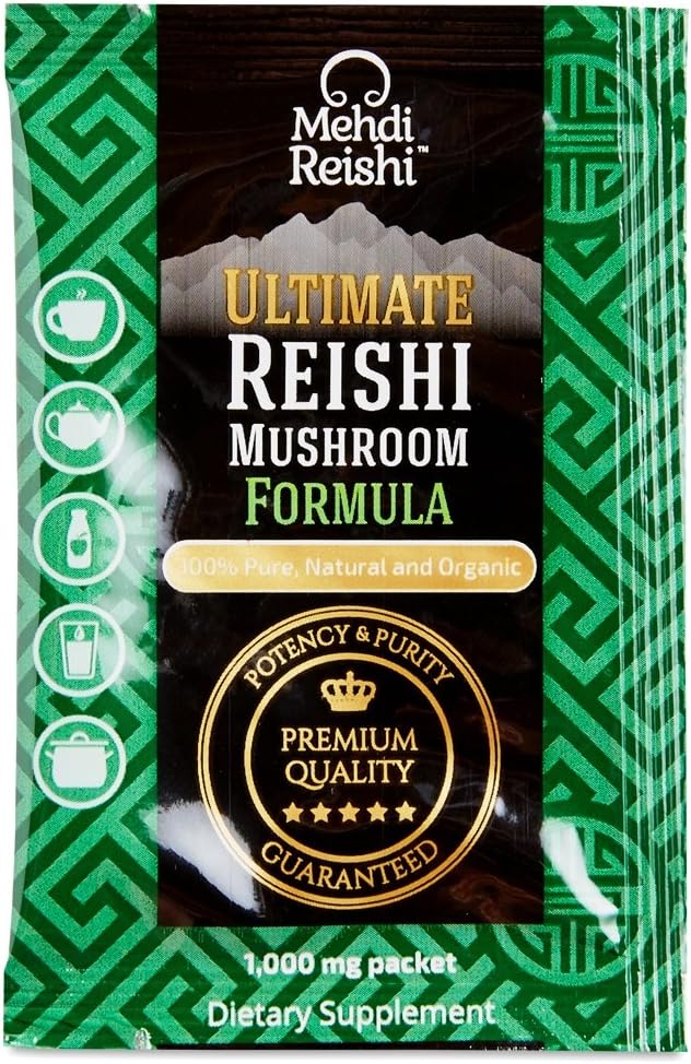 Organic Reishi Mushroom Powder with High Potency Triterpenes and Beta-Glucans - 30 Servings of Premium Ganoderma Lucidum and Lingzhi Formula from Mehdi Reishi