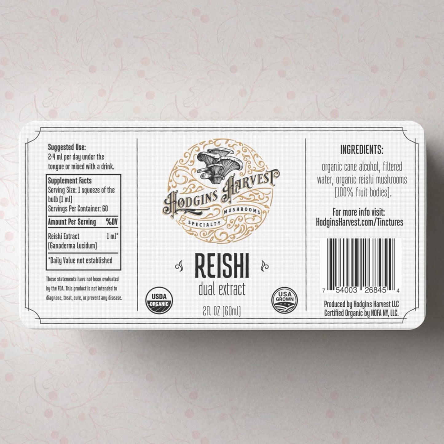 Organic Reishi Tincture Made with USA-Grown Mushrooms | Dual Extract | Extra-Concentrated (2 fl oz) by Hodgins Harvest