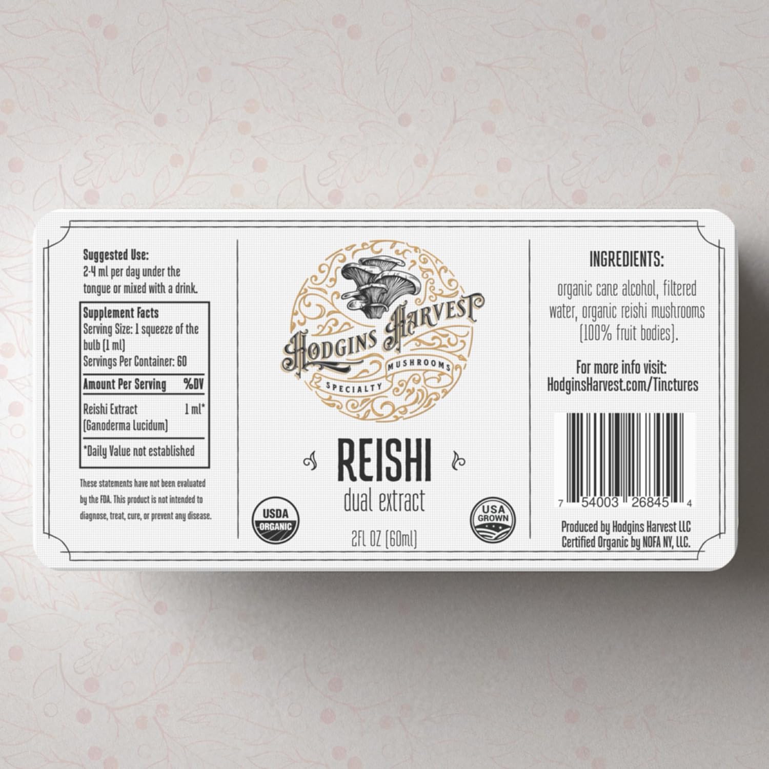 Organic Reishi Tincture Made with USA-Grown Mushrooms | Dual Extract | Extra-Concentrated (2 fl oz) by Hodgins Harvest