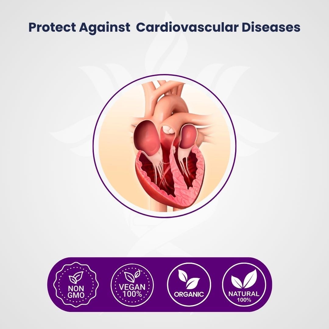 Organic Resveratrol Capsules - 100% Pure Antioxidants for Anti-Aging & Cardiovascular Health - 120 Caps - Immune Boost & Mental Clarity - AZ BIOTECH