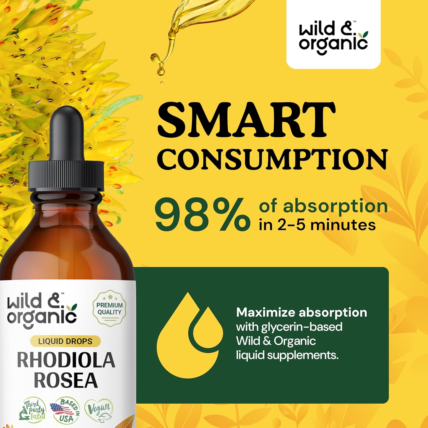 Organic Rhodiola Rosea and Ashwagandha Tincture Bundle - 4 fl oz Each - Wildcrafted Adaptogen Supplements for Stress Relief