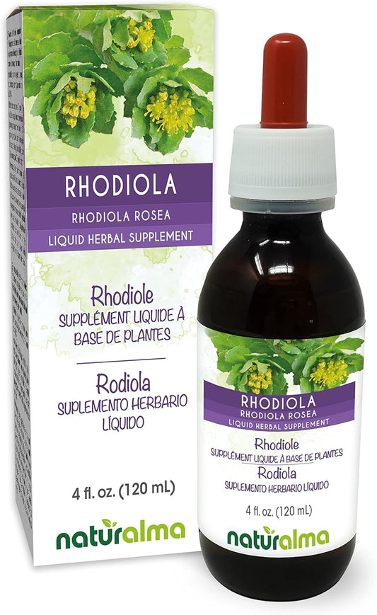 Organic Rhodiola Rosea Root Tincture - Alcohol-Free Liquid Extract - 4 fl oz - Herbal Supplement - Vegan Friendly