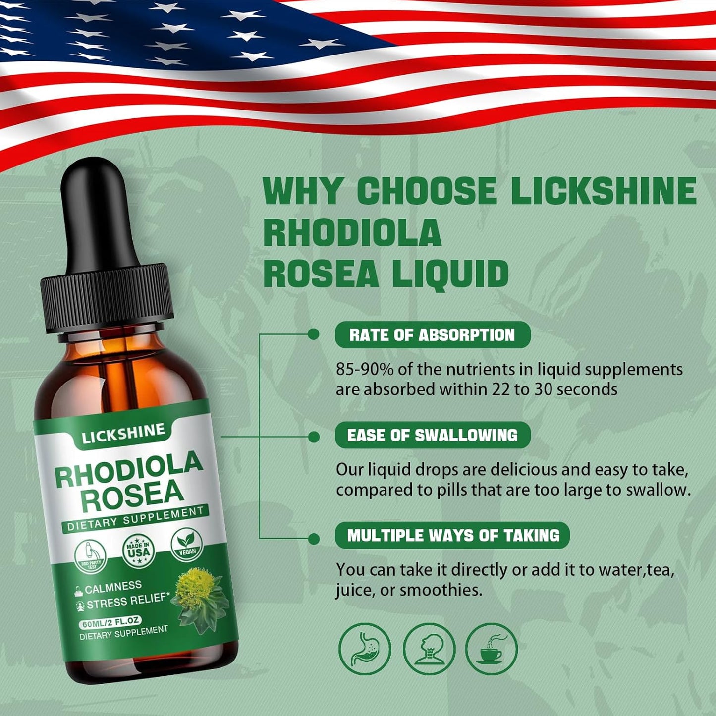 Organic Rhodiola Rosea Tincture 2 Pack - 2000MG Liquid Drops Supplement for Stress, Mood, Energy & Brain Support - Sugar Free - 4 Fl Oz