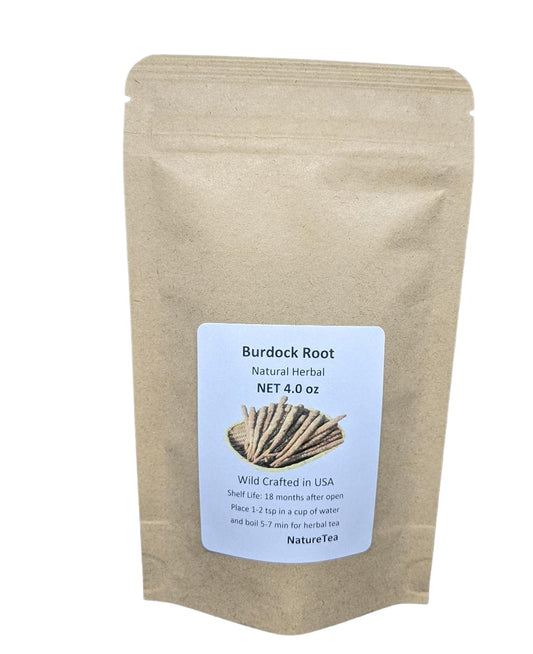 Organic Roasted Burdock Root Loose Tea - 100% Natural Arctium lappa Cut (4 oz)