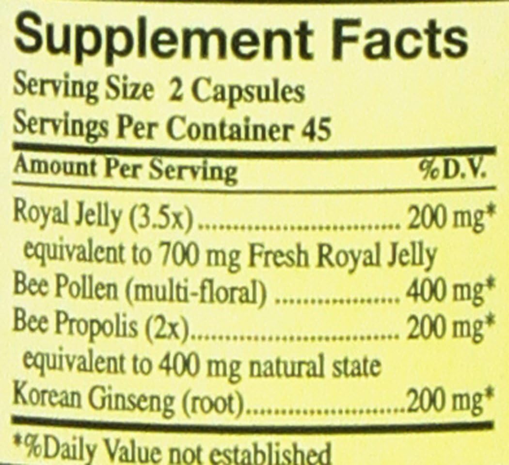 Organic Royal Jelly Bee Pollen Propolis with Ginseng Capsules - 90 Count by YS Eco Bee Farms - BoostGo Australia
