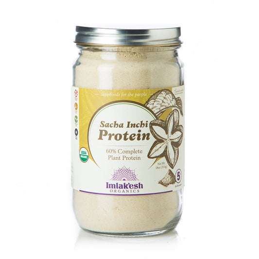 Organic Sacha Inchi Protein Powder - Plant Based Protein for Men and Women - Keto Friendly Low-Carb - Non-GMO, Paleo, Vegan - 14oz Jar